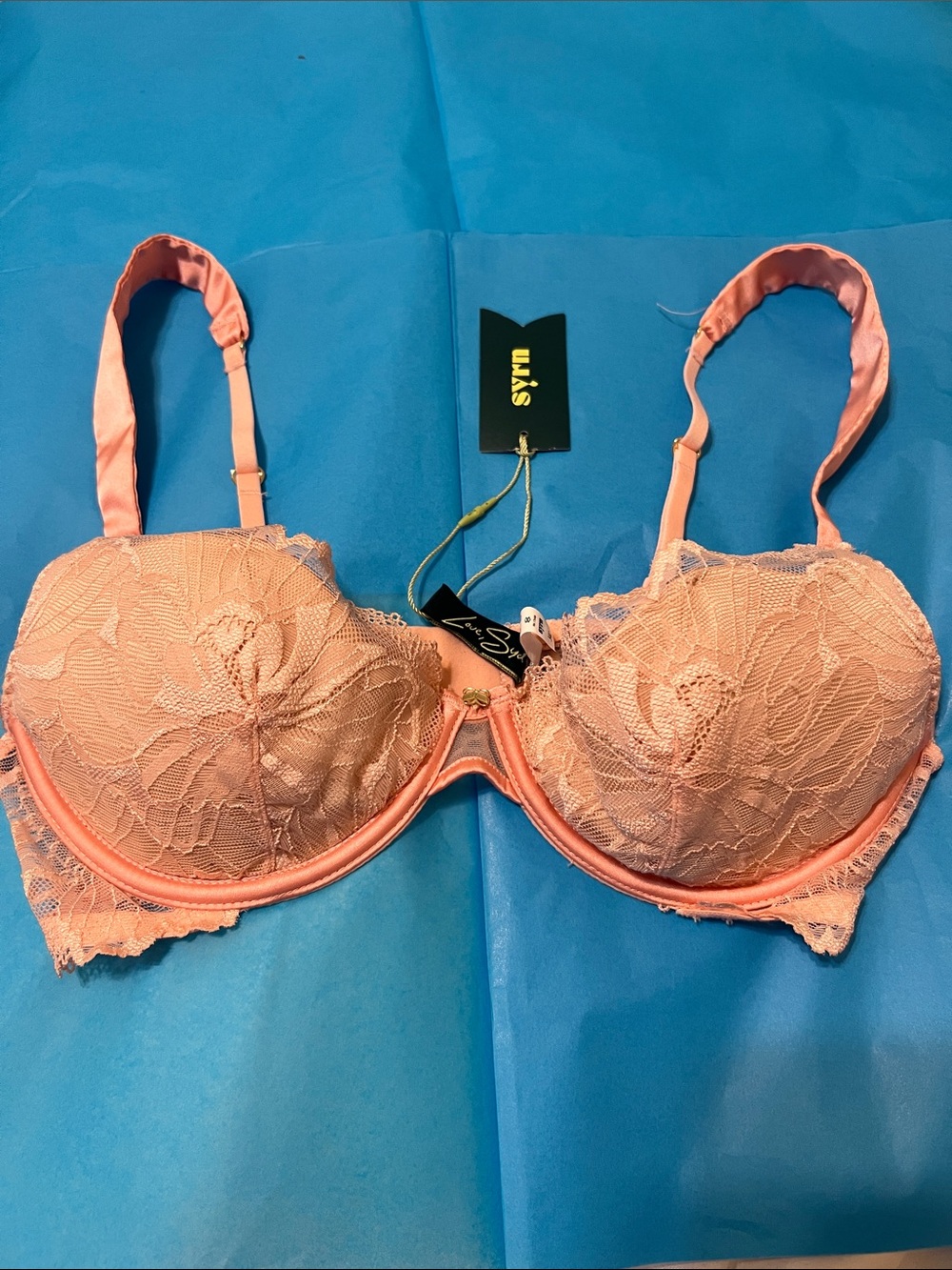 Lace Underwire Bra in Peach Pink - Women’s Supportive Lace Bra